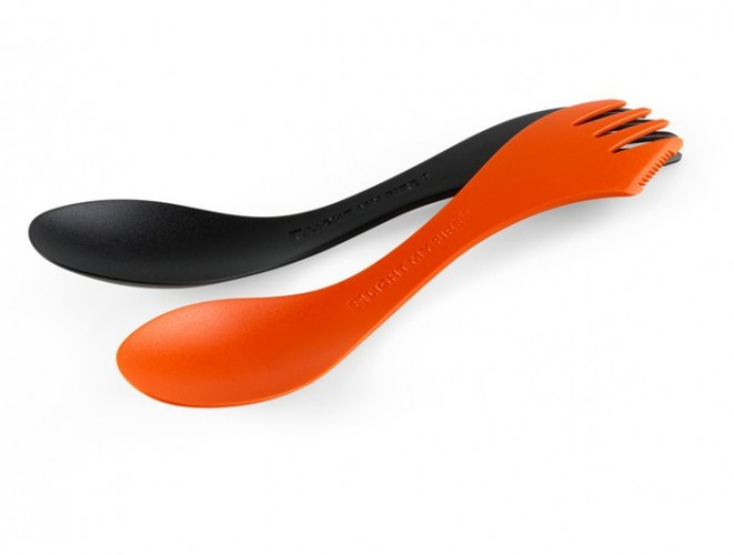 Spork Extra-Medium 2li Kaşık-Çatal Siyah-Turuncu