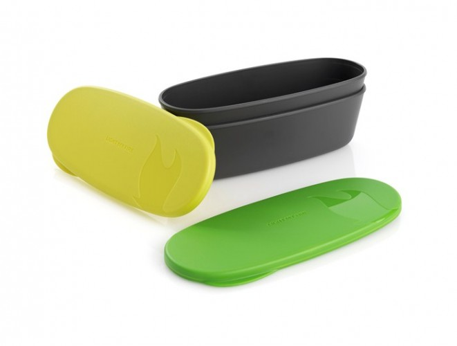 SnapBox Oval 2li Kapaklı Kutu Yeşil-Sarı