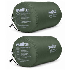 Evolite Camper Pro SQ Birleştirilebilir 2 Kişilik Uyku Tulumu - Haki