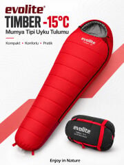 Evolite Timber -15°C Uyku Tulumu - Kırmızı